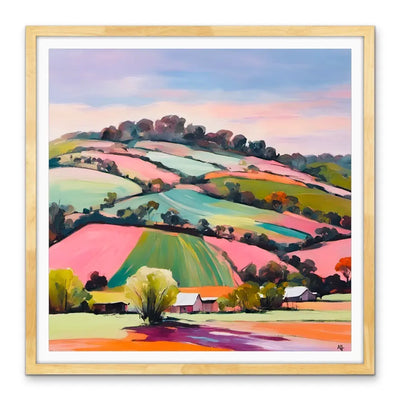 The Sheds - Colourful Australian Country Landscape Stretched Canvas Canvas Print or Framed Art Print I Heart Wall Art Australia 