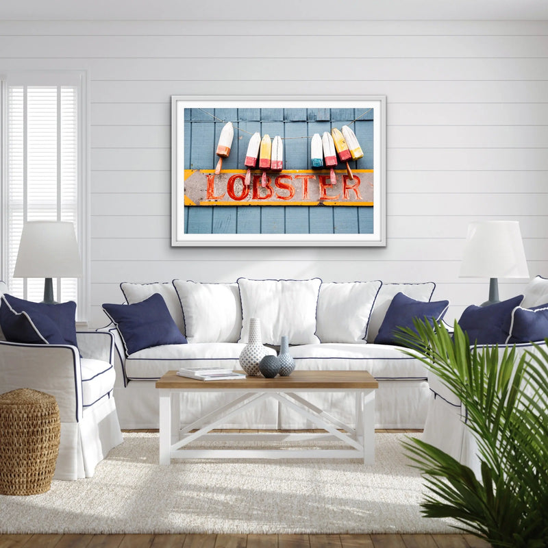 This Way For Lobster - Photographic Hamptons Buoy Print on Canvas or Paper - I Heart Wall Art