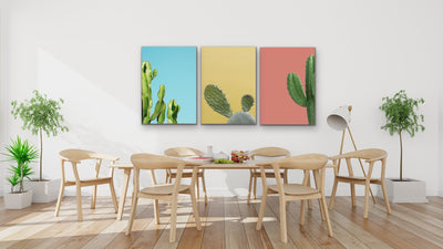Three Piece - Candy Cactus Desert Pastel Vintage Retro Wall Art Set Triptych - I Heart Wall Art