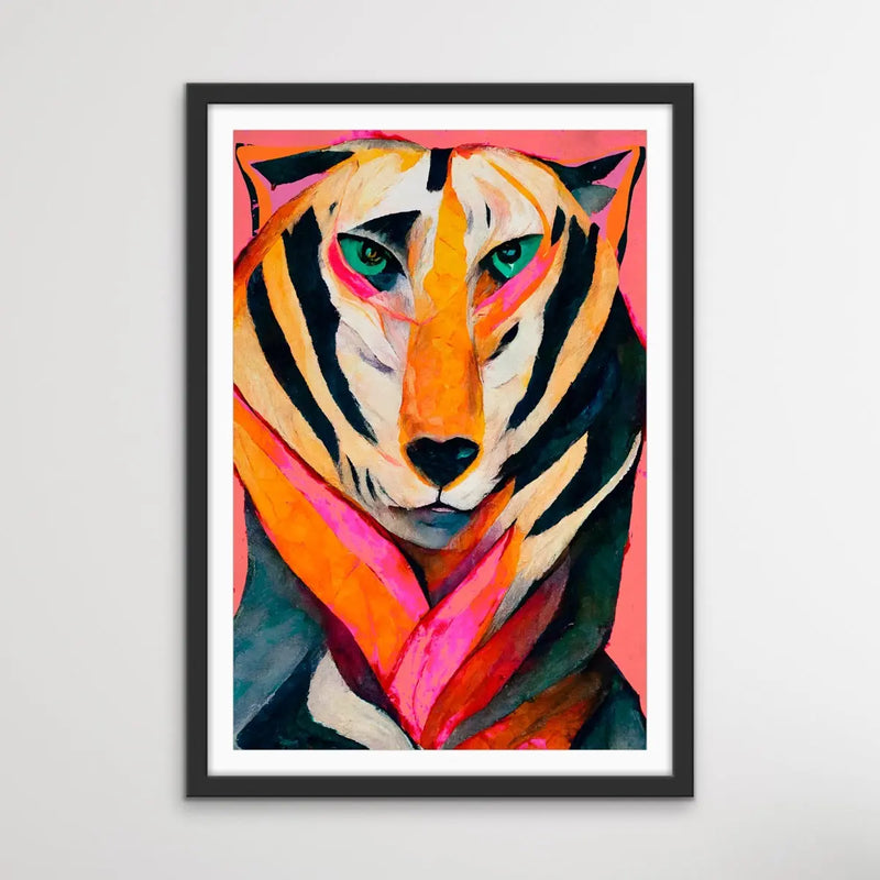 Tiger - Colourful Jungle Cheetah Illustration by TreeChild Available as a Canvas or Paper Print I Heart Wall Art Australia 