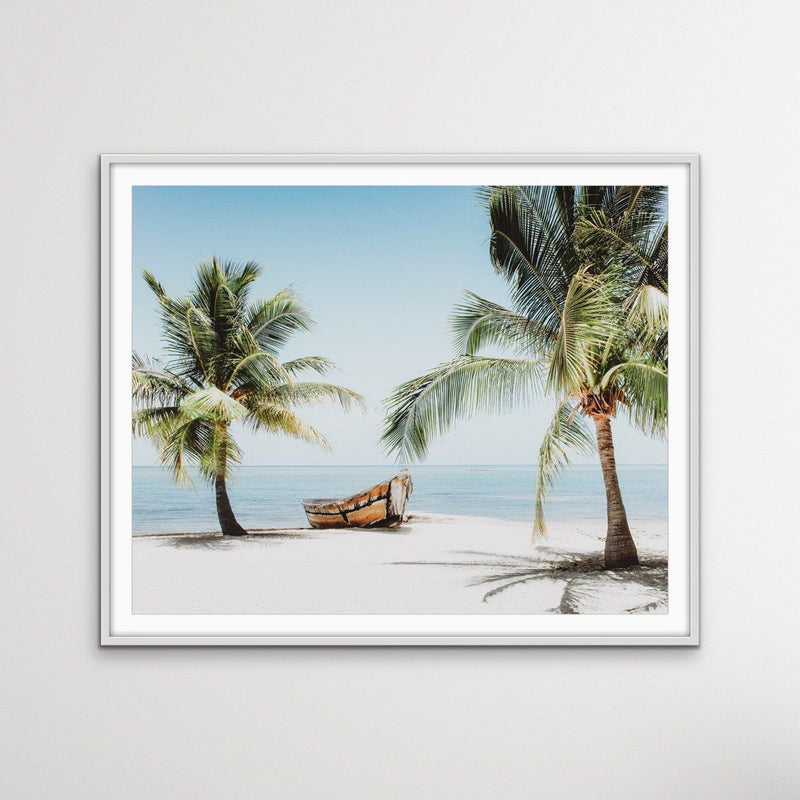 Tropical Shore - Island Palm Tree Beach Photographic Print - I Heart Wall Art