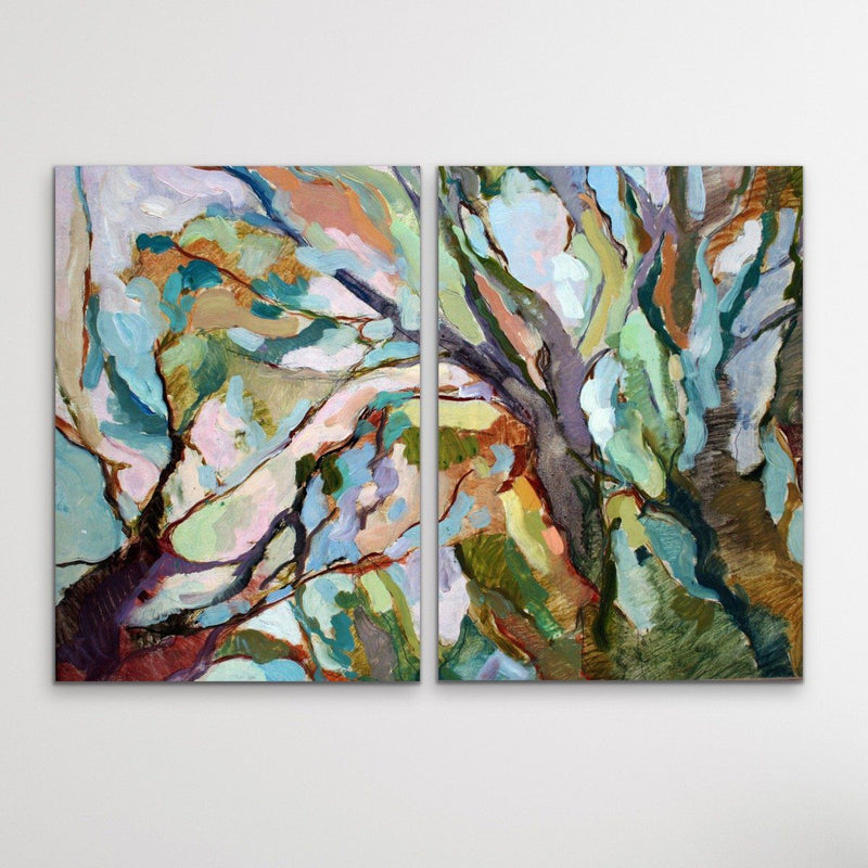 Two Piece Eucalypt Forest Print Set - Australian Bush Canvas Prints Diptych - I Heart Wall Art