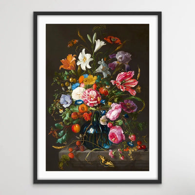 Vase of Flowers By Jan Davidsz De Heem - Vintage Classic Dutch Floral Print I Heart Wall Art Australia 