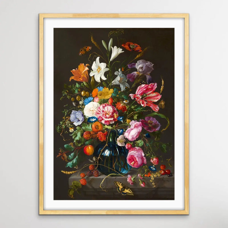 Vase of Flowers By Jan Davidsz De Heem - Vintage Classic Dutch Floral Print I Heart Wall Art Australia 