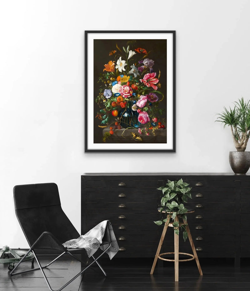 Vase of Flowers By Jan Davidsz De Heem - Vintage Classic Dutch Floral Print I Heart Wall Art Australia 