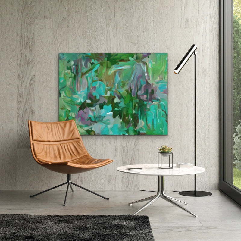 Verdant - Green and Blue Abstract Artwork Canvas Print by Edie Fogarty - I Heart Wall Art