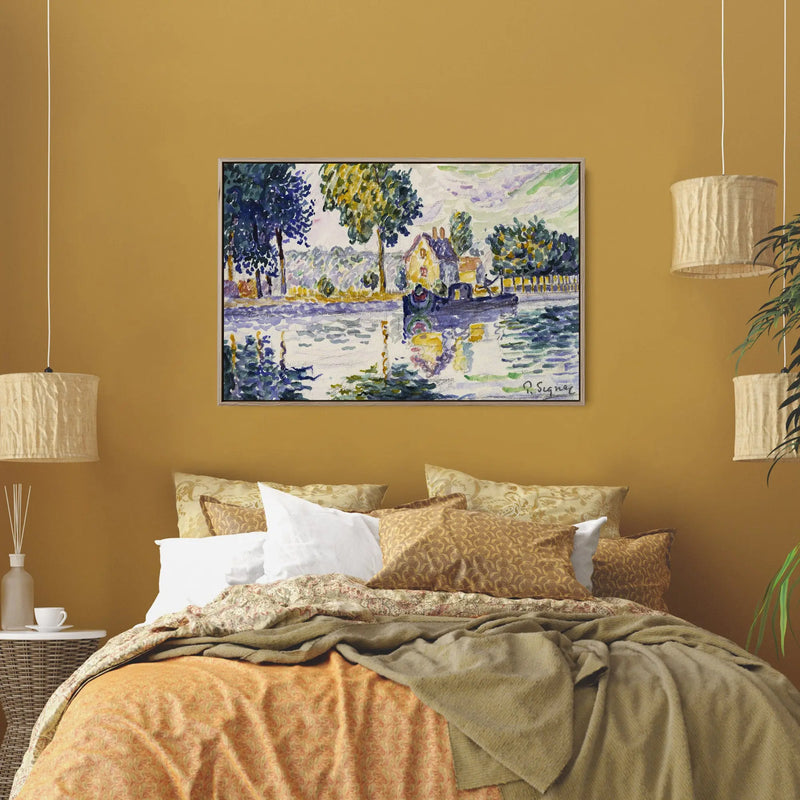 View of the Seine, Samois (1906) by Paul Signac- Stretched Canvas Print or Framed Fine Art Print I Heart Wall Art Australia 