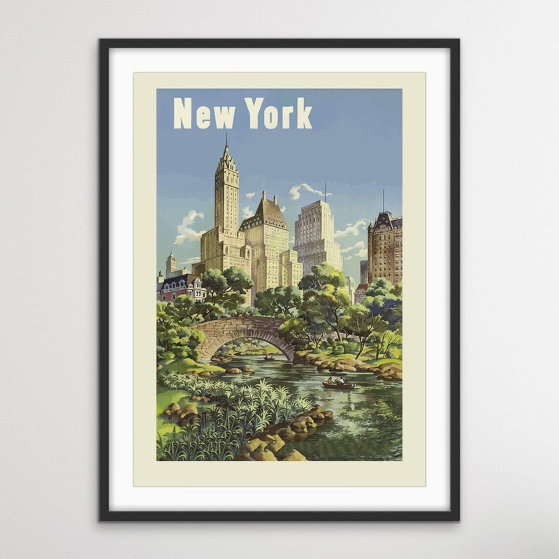 Vintage New York Travel Poster - I Heart Wall Art