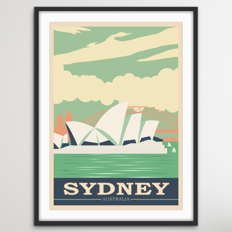 Vintage Sydney Travel Poster - I Heart Wall Art