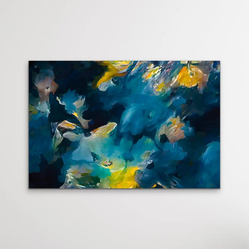 Vision - Limited Edition Blue and Yellow Abstract Floral Print - I Heart Wall Art