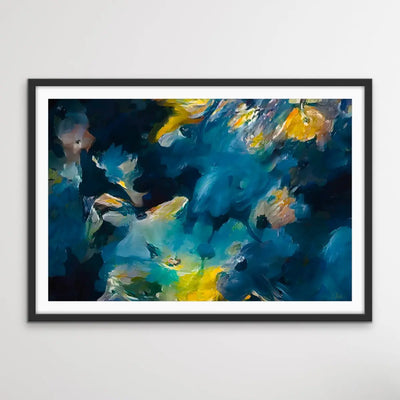 Vision - Limited Edition Blue and Yellow Abstract Floral Print - I Heart Wall Art
