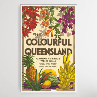 Visit Colourful Queensland Vintage Travel Poster - I Heart Wall Art