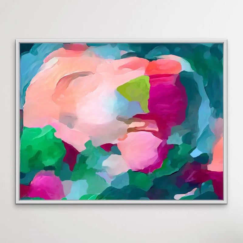 Viva - Bold Jewel Toned Abstract Print With Blue and Turquoise and Pink by Edie Fogarty I Heart Wall Art Australia 