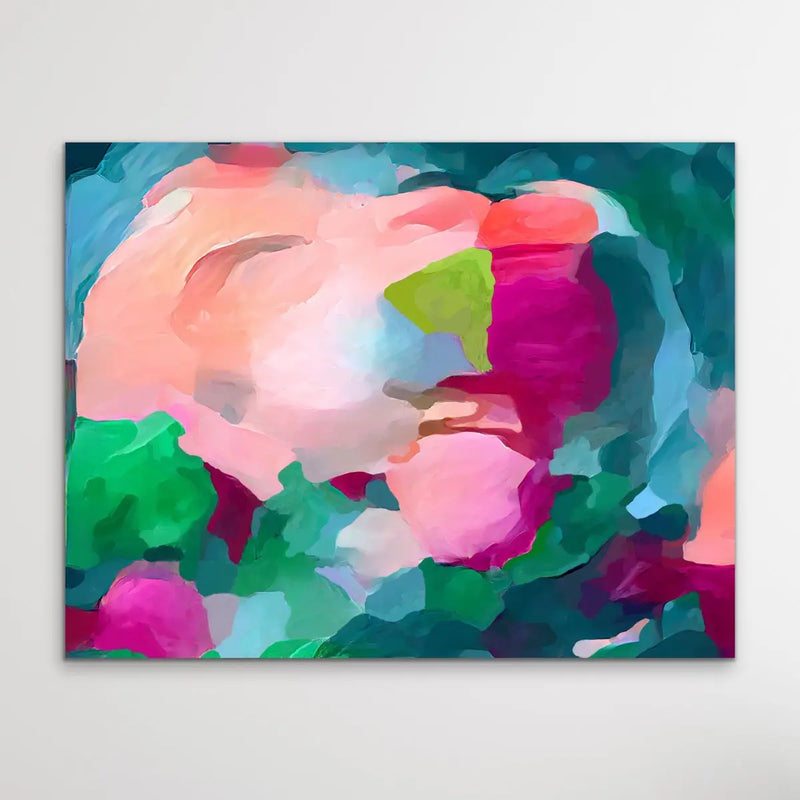 Viva - Bold Jewel Toned Abstract Print With Blue and Turquoise and Pink by Edie Fogarty I Heart Wall Art Australia 