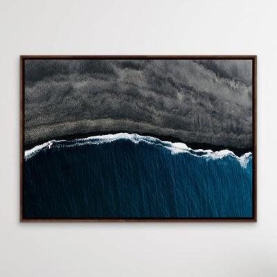 Volcanic Shore - Aerial Photographic Print of Icelandic Shore In Grey And Blue I Heart Wall Art Australia 