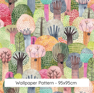 Watercolour Jungle - Colourful Forest Print Easy Wallpaper I Heart Wall Art Australia 