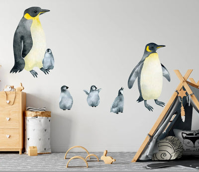 Watercolour Penguin Family - Kids Decal Set I Heart Wall Art Australia 