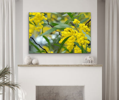 Wattle - Australian Yellow Native Flower Canvas or Art Print - I Heart Wall Art