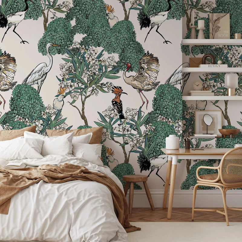 White Oleander Wallpaper - Floral Wallpaper In Traditional Style - Peel and Stick Wallpaper I Heart Wall Art Australia