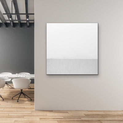 White Whispers - Square Abstract White Grey Geometric Wall Art Canvas Print - I Heart Wall Art