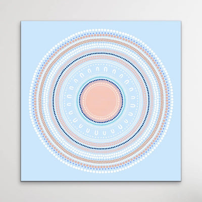 Yarning Circle - Blue - Art Print By Sherri Cummins I Heart Wall Art Australia 