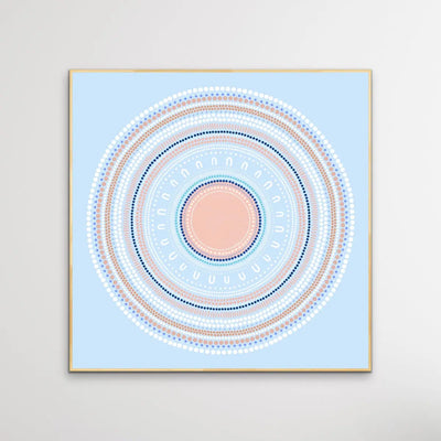 Yarning Circle - Blue - Art Print By Sherri Cummins I Heart Wall Art Australia 