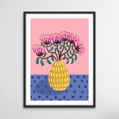 Yellow Mustard Vase By Emma Whitelaw - Australian Flora Canvas or Art Print I Heart Wall Art Australia 