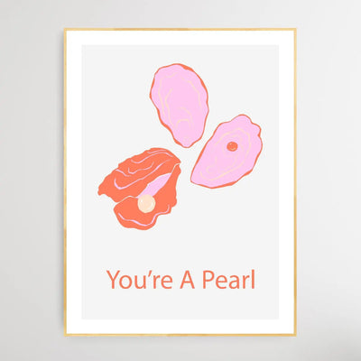 You're A Pearl - Minimalist Pearl on Shell Classic Art Print - I Heart Wall Art