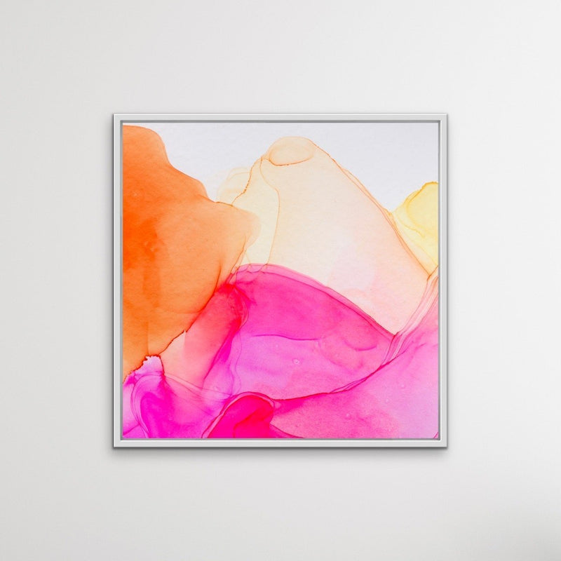 Zest - Inkwell in Pink and Orange - Abstract Alcohol Ink Painting Wall Art Print - I Heart Wall Art