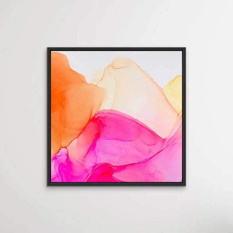 Zest - Inkwell in Pink and Orange - Abstract Alcohol Ink Painting Wall Art Print - I Heart Wall Art