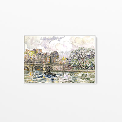 Paris Le Place Dauphine by Paul Signac - Stretched Canvas Print or Framed Fine Art Print - Artwork I Heart Wall Art Australia 