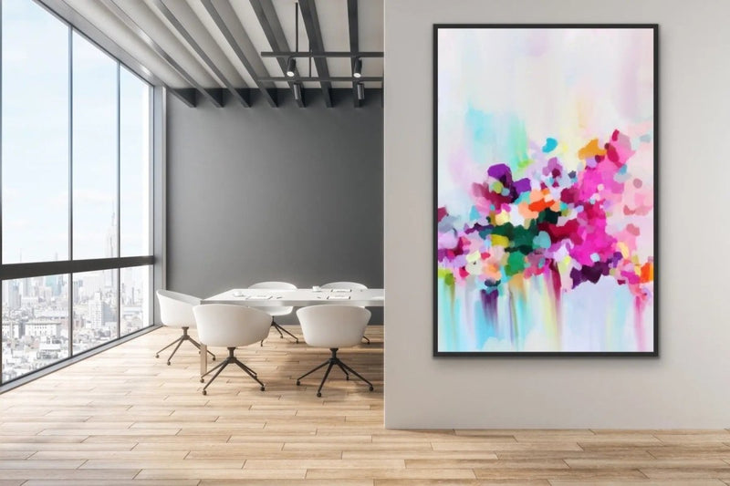 All The Days- Colourful Floral Abstract Artwork as Canvas or Paper Print - I Heart Wall Art - Poster Print, Canvas Print or Framed Art Print