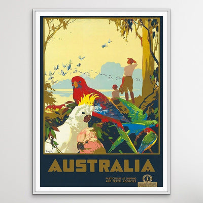 Australian Birds - Vintage Travel Poster - I Heart Wall Art - Poster Print, Canvas Print or Framed Art Print