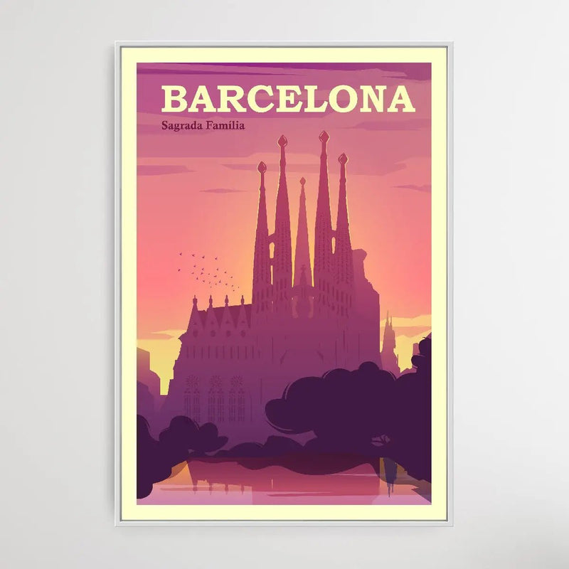 Barcelona - Vintage Style Travel Print - I Heart Wall Art - Poster Print, Canvas Print or Framed Art Print