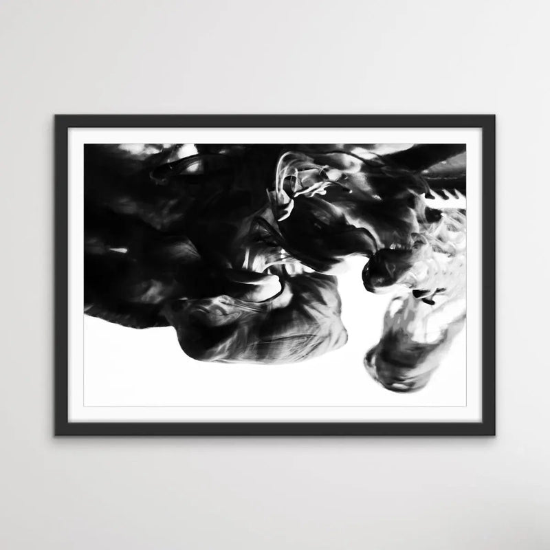 Black and White Abstract Suspension - Photographic Print Cloudy Wall Art Stretched Canvas - I Heart Wall Art - Poster Print, Canvas Print or Framed Art Print