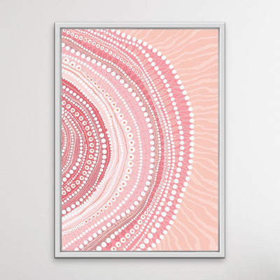 Blooming Female- Pink -Aboriginal Art Print By Leah Cummins. - I Heart Wall Art - Poster Print, Canvas Print or Framed Art Print