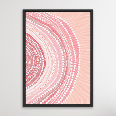 Blooming Female- Pink -Aboriginal Art Print By Leah Cummins. - I Heart Wall Art - Poster Print, Canvas Print or Framed Art Print