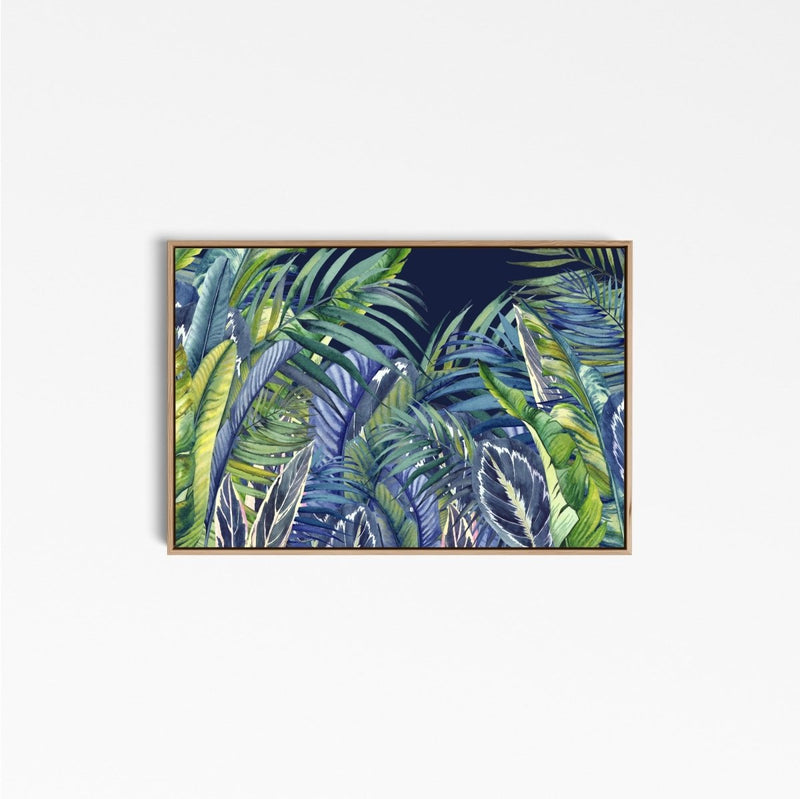 Blue Jungle - Blue and Green Watercolour Jungle Canvas and Art Print - I Heart Wall Art - Poster Print, Canvas Print or Framed Art Print