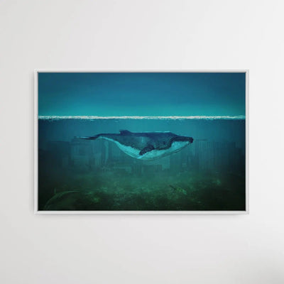 Blue Whale - Whale in the City Art Print - I Heart Wall Art - Poster Print, Canvas Print or Framed Art Print