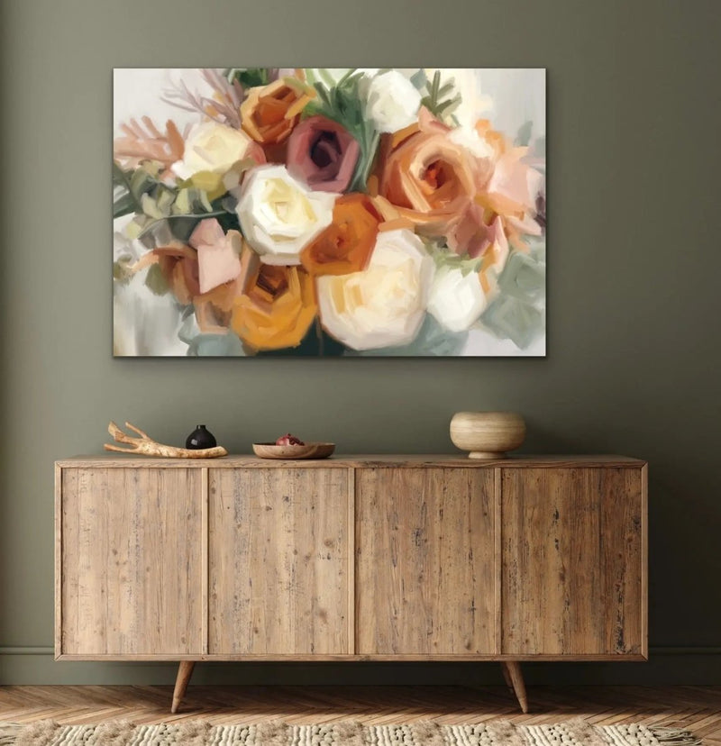 Bohemian Bouquet Floral Print - I Heart Wall Art - Poster Print, Canvas Print or Framed Art Print