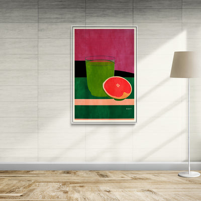 Pink, Little Grapefruit by Bo Anderson - Stretched Canvas Print or Framed Fine Art Print - Artwork I Heart Wall Art Australia 