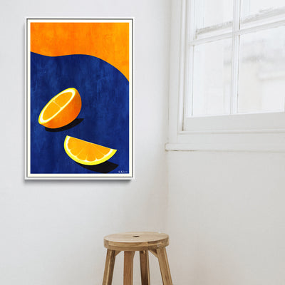 Petit DeI jeuner, Deux Oranges by Bo Anderson - Stretched Canvas Print or Framed Fine Art Print - Artwork I Heart Wall Art Australia 