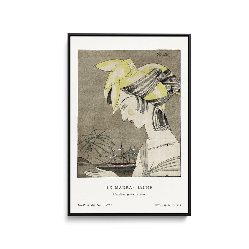 Le madras jaune, coiffure pour le soir (1920) by Charles Martin- Stretched Canvas Print or Framed Fine Art Print I Heart Wall Art Australia 