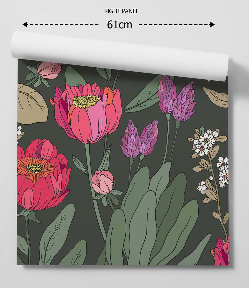 You Do You  - Green Floral Vintage Peel and Stick Removable Wallpaper I Heart Wall Art Australia 